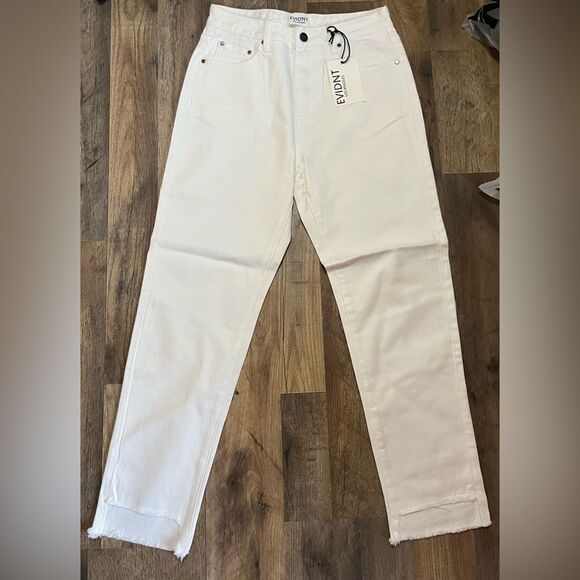 Women’s Nwt EVIDNT Los Angelas Orsay Slim White Ankle Jeans size 26 - Picture 1 of 13